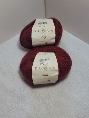 Rowan Drift Merino Wool Yarn - Deep Red 2 LARGE Balls -NWT